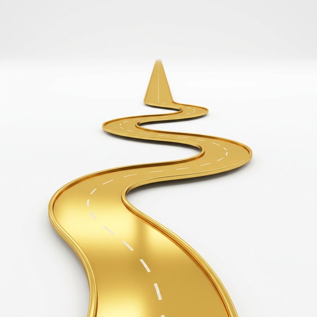 Life Path Golden Winding Road